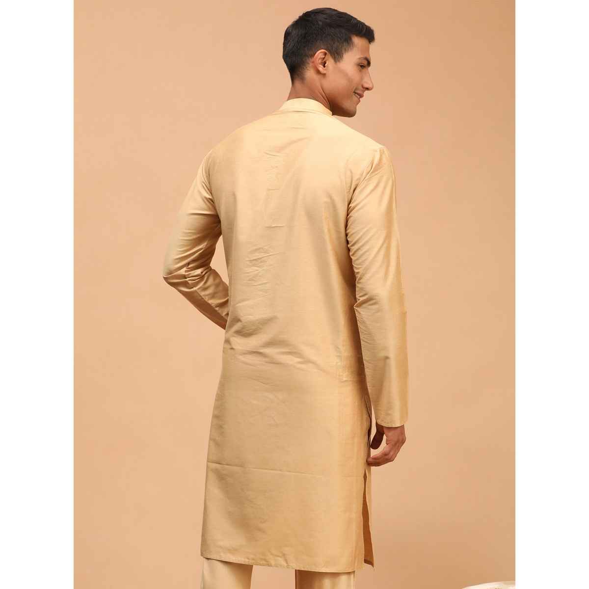 Vastramay Men's Viscose Kurta | Rose Gold - M