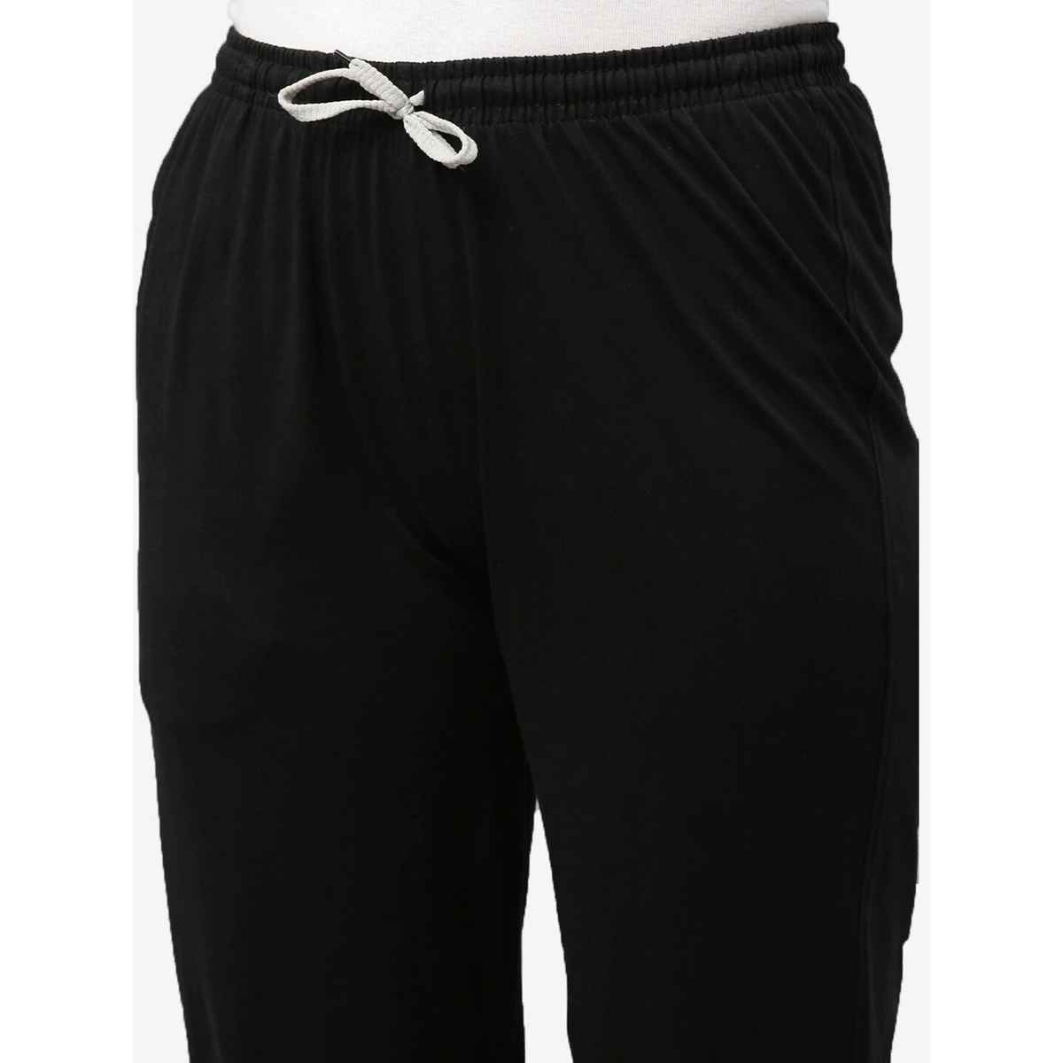 Kryptic Women's Pure Cotton Solid Capri | Black - L