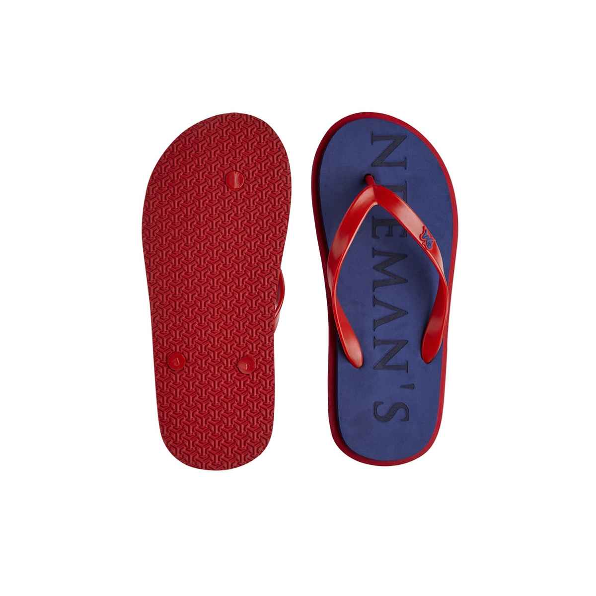Neemans Unisex Eco Classic Slippers | Blue with Red - UK 6