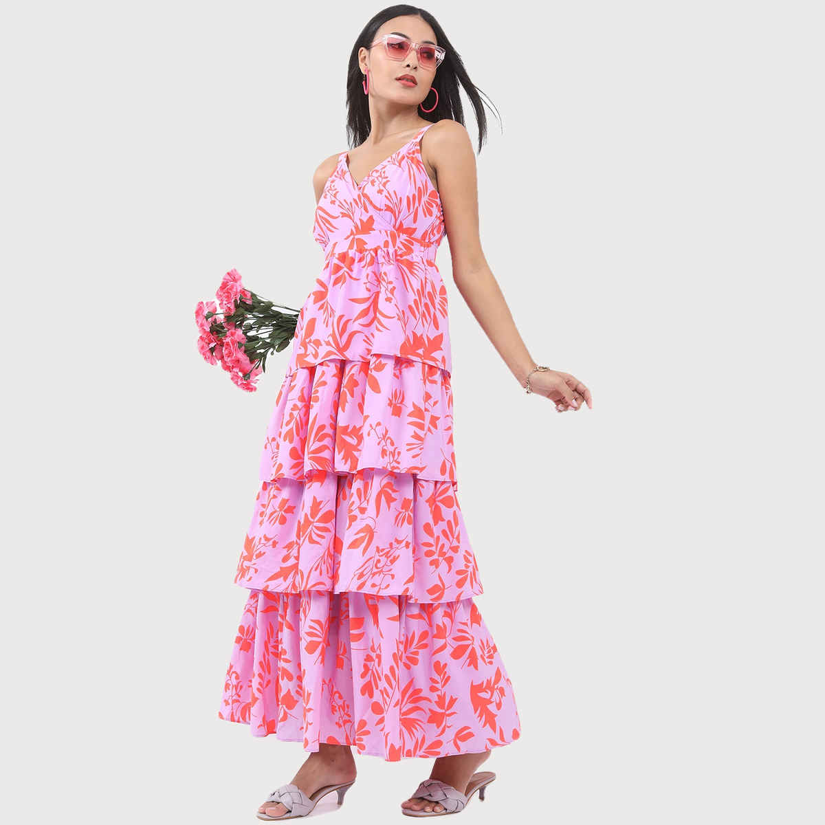 Ketch Women's Floral Maxi Dress | Purple - XL