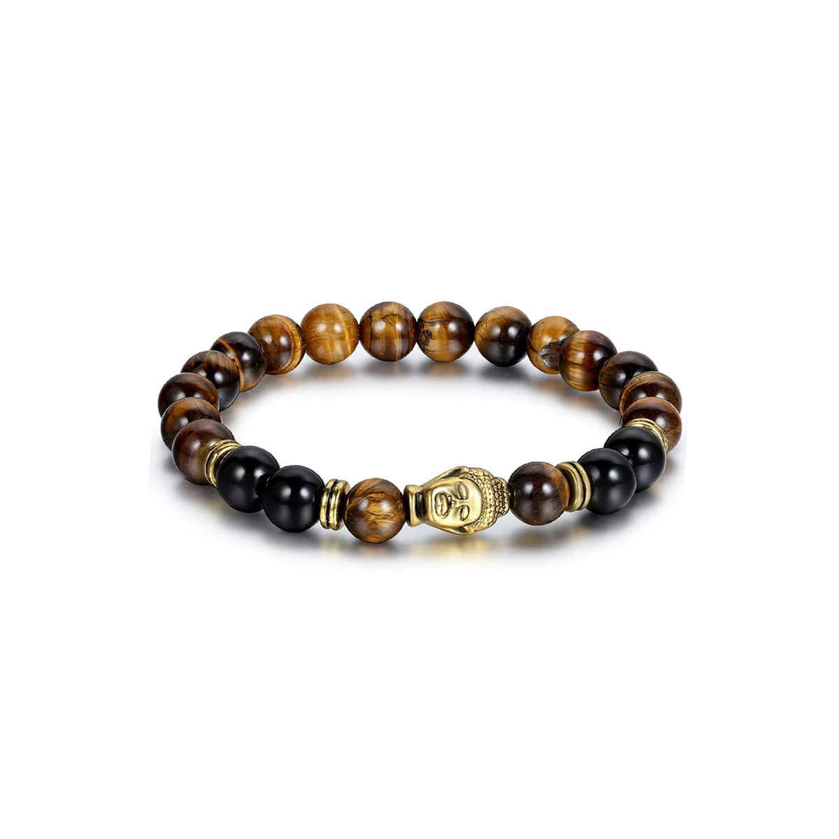 Yellow Chimes D'Vine Buddha Beads Reiki Onyx Charm Bracelet for Men