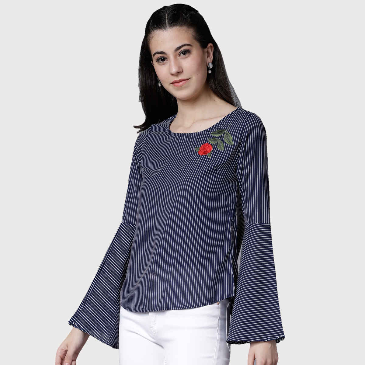Tokyo Talkies Women's Casual Full Sleeve Printed Top | Multicolour - M