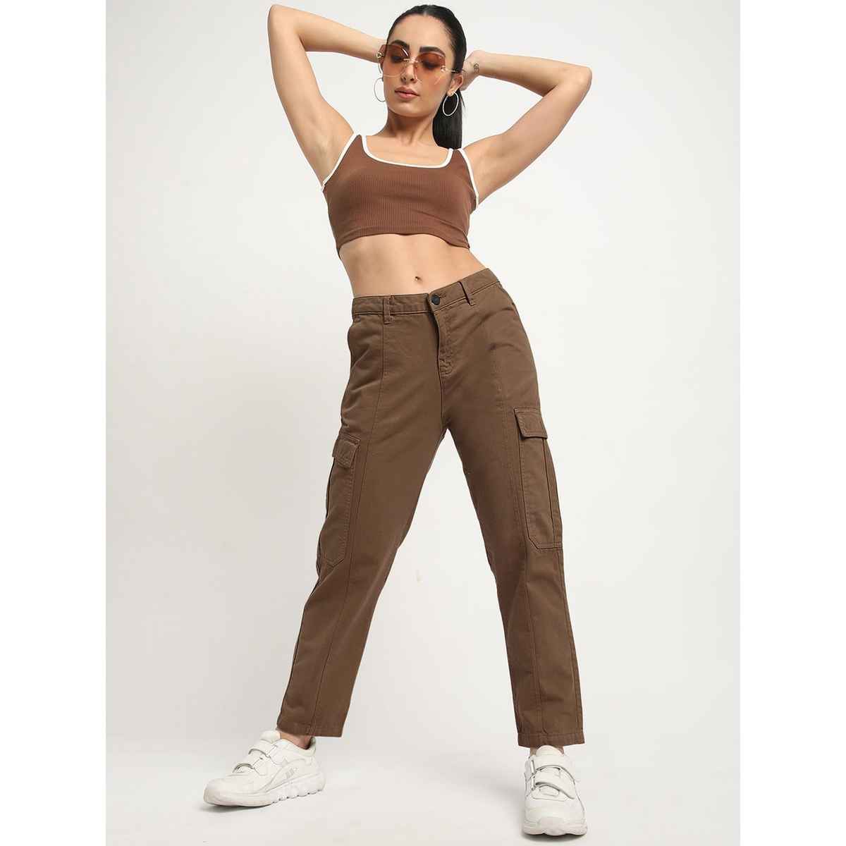 IVOC Women's Regular Cargo Trousers | Coffee Liquer - 30