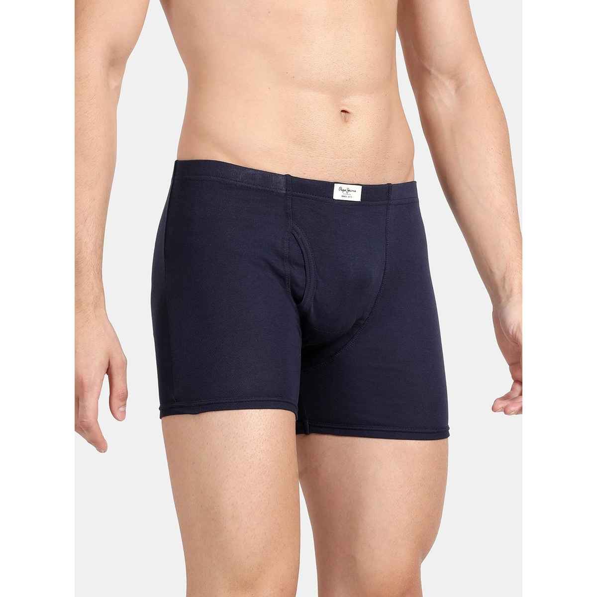 Pepe Jeans Mens True Blue 100% Cotton Solid Trunk - Pack of 2 (M) Comfort Fit, Soft Fabric