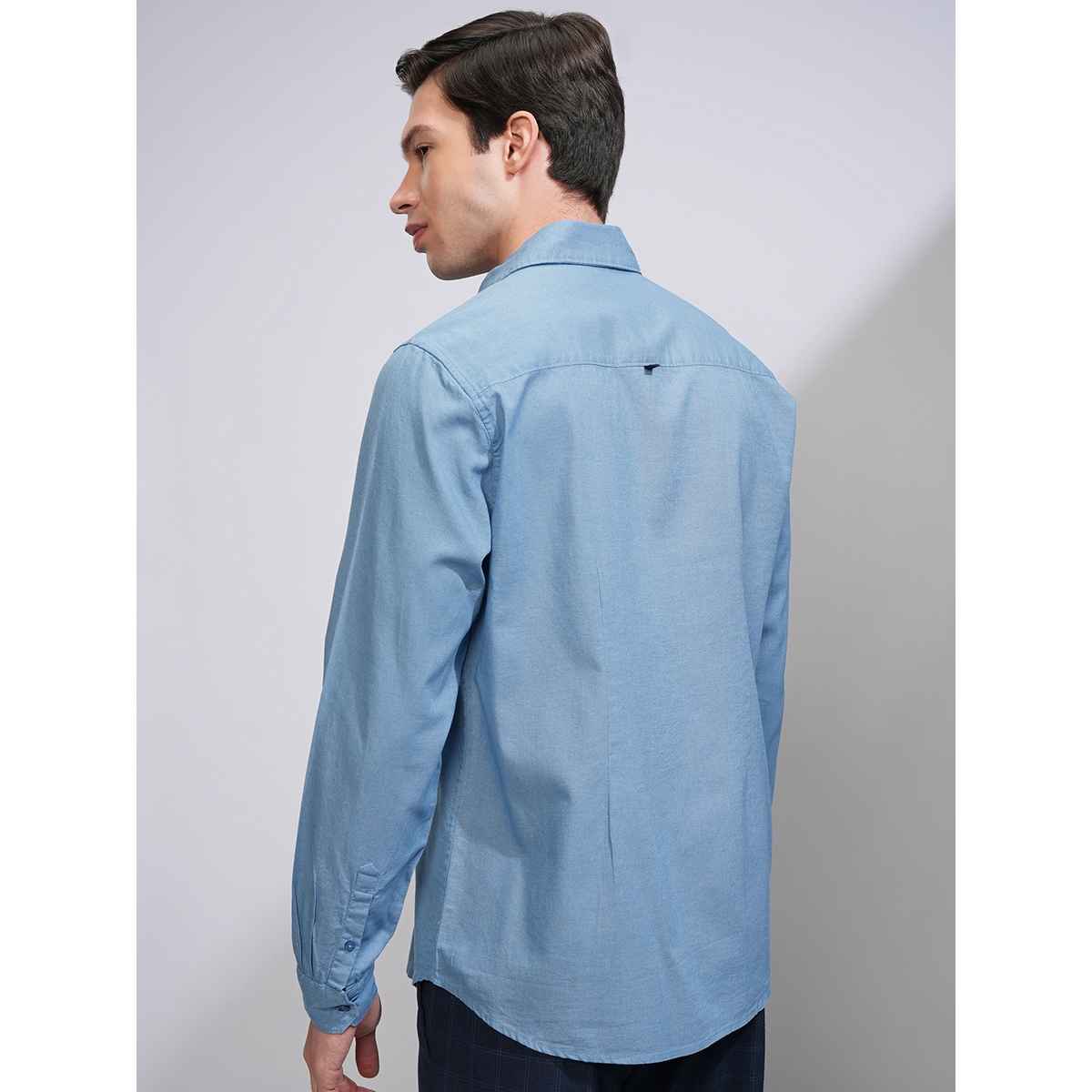 Highlander Men's Slim Fit Casual Shirt | Blue - S