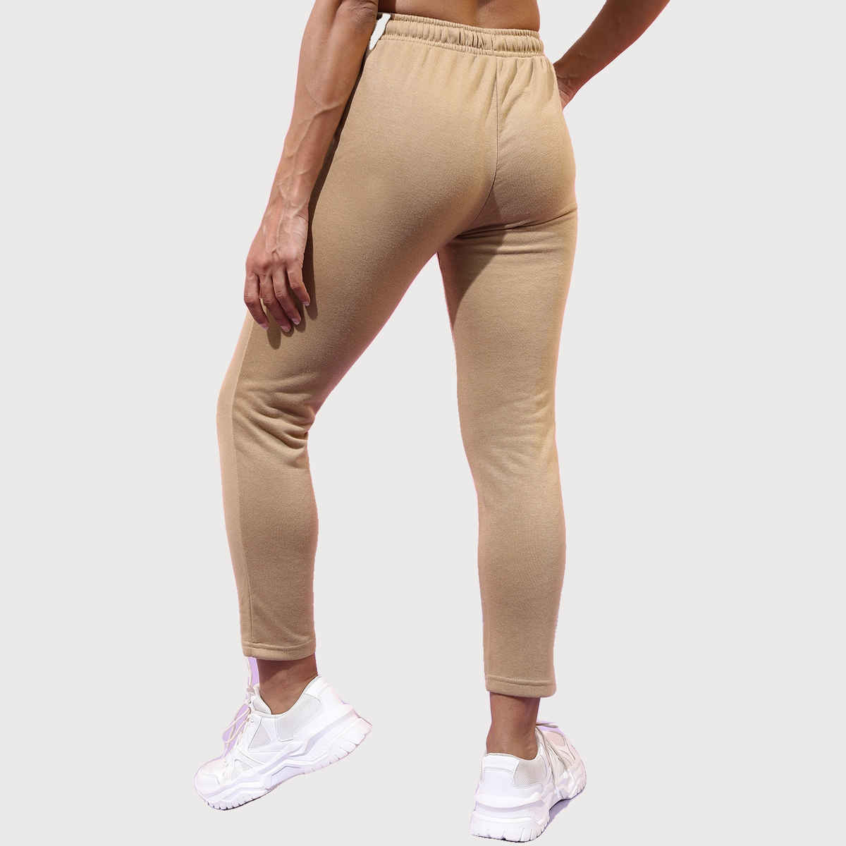 Tokyo Talkies Women's Solid Slim-fit Track Pants | Khaki - M