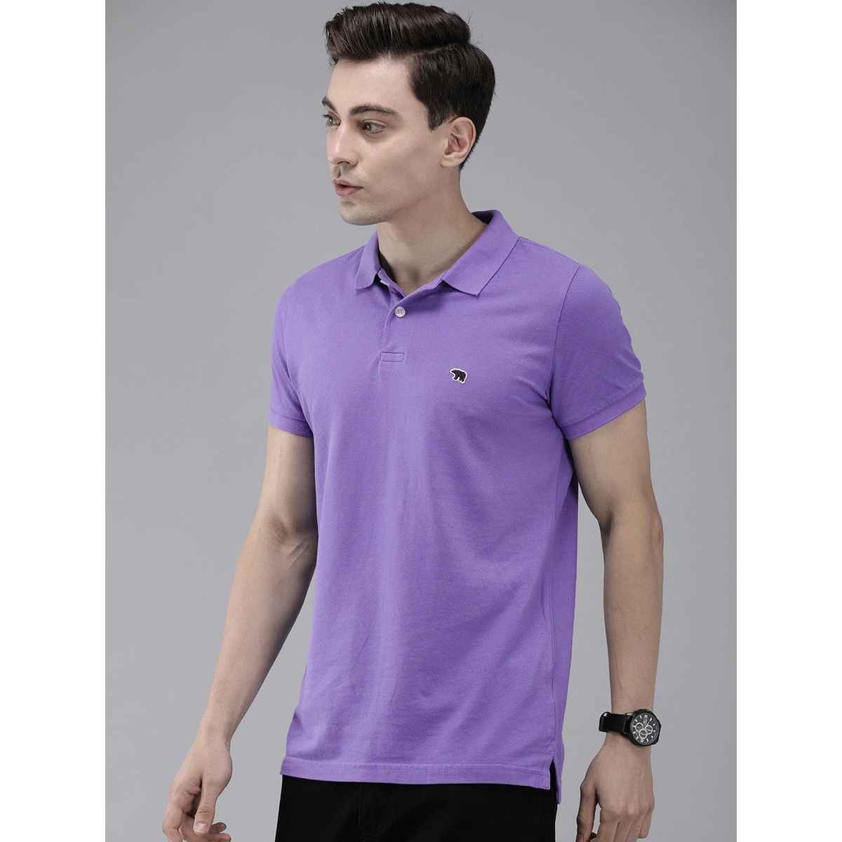 The Bear House Men Slim Fit Core Polo T-shirt - Winkle | Purple | S