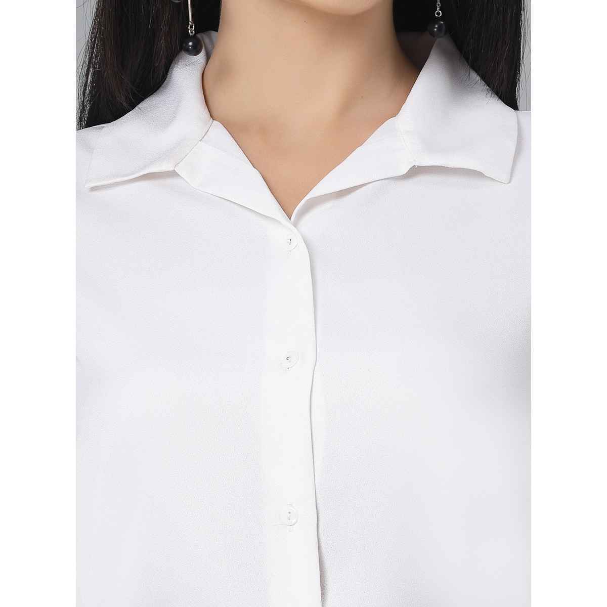 Style Quotients Women White Polyester Smart Casual Shirt | S | SS23SQANCHAL - White
