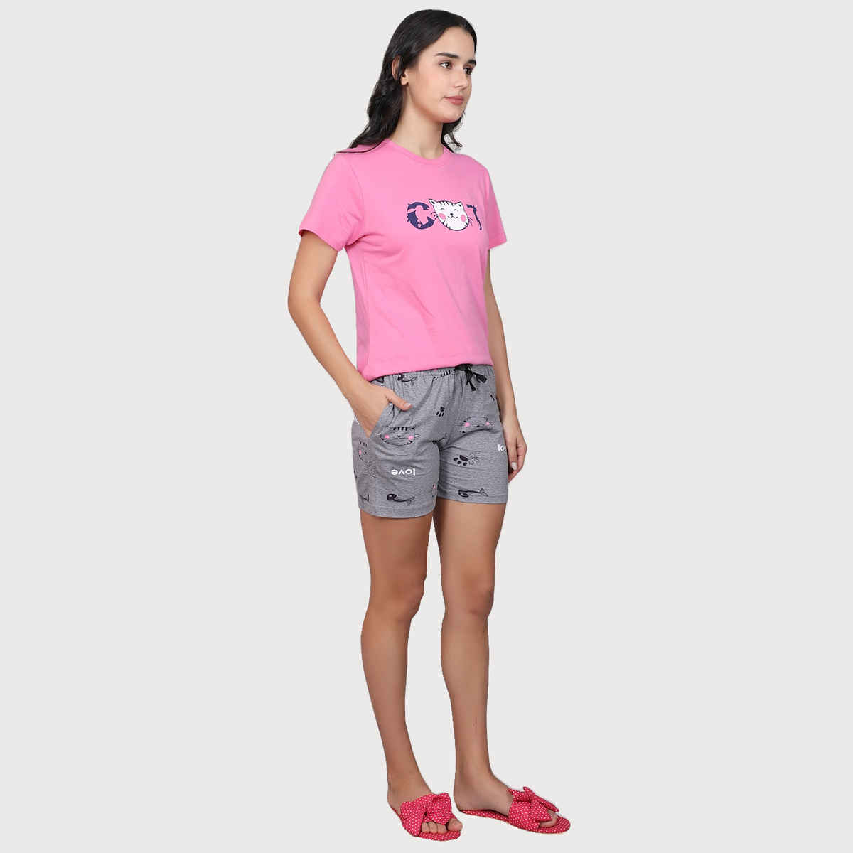 Evolove Women's Short Set Grey NSSKN1638GY-M