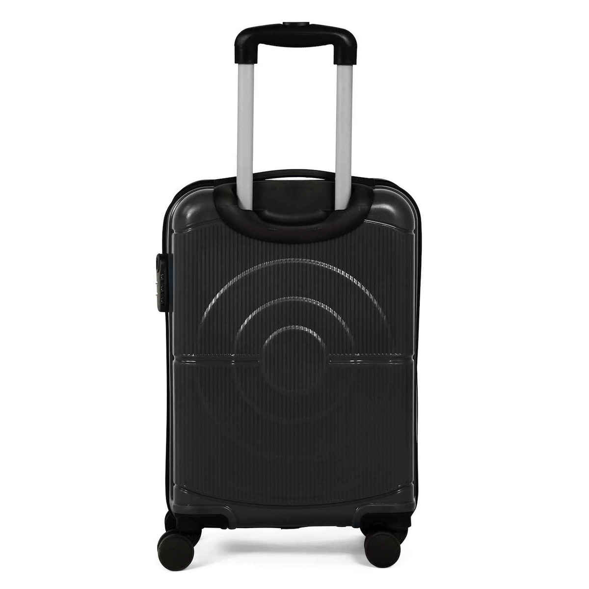Teakwood Textured PP 40 L Retractable Hard Luggage | Grey - 55 cm