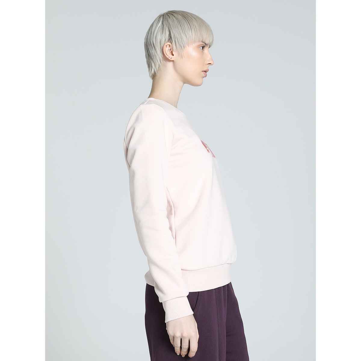 Puma Women's Sweatshirt Crew-Neck Graphics - Pink | M