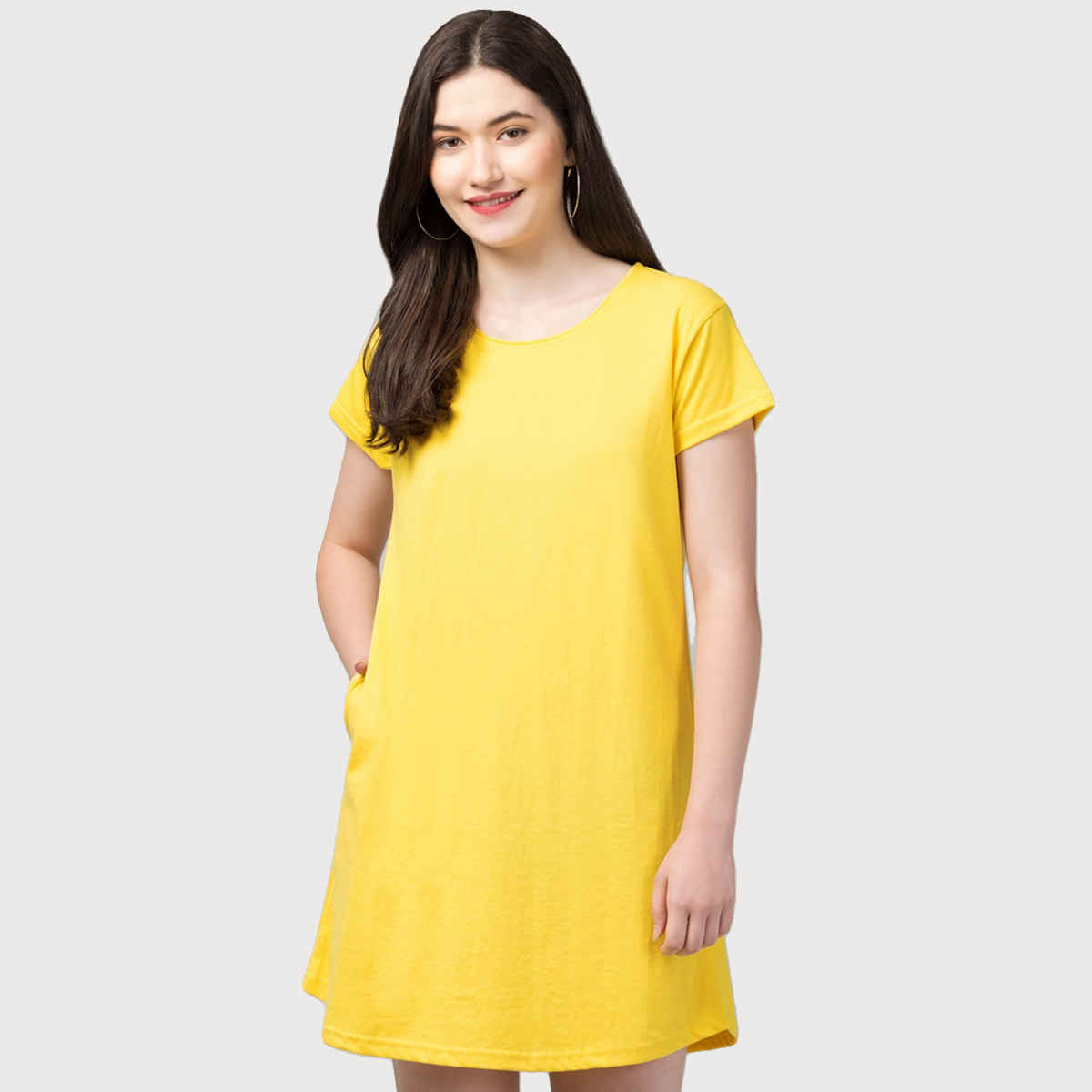 Fflirtygo Women's Cotton Sleep Tees Loungewear Gsn Yellow | XL