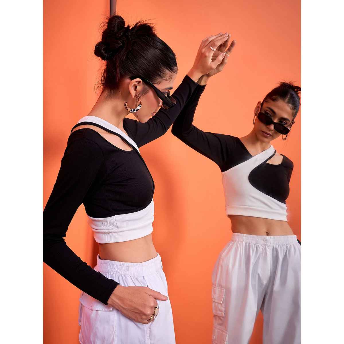 Uptownie Women's Stretchable Dual-Ribbed Top | 120018646 | Black - M