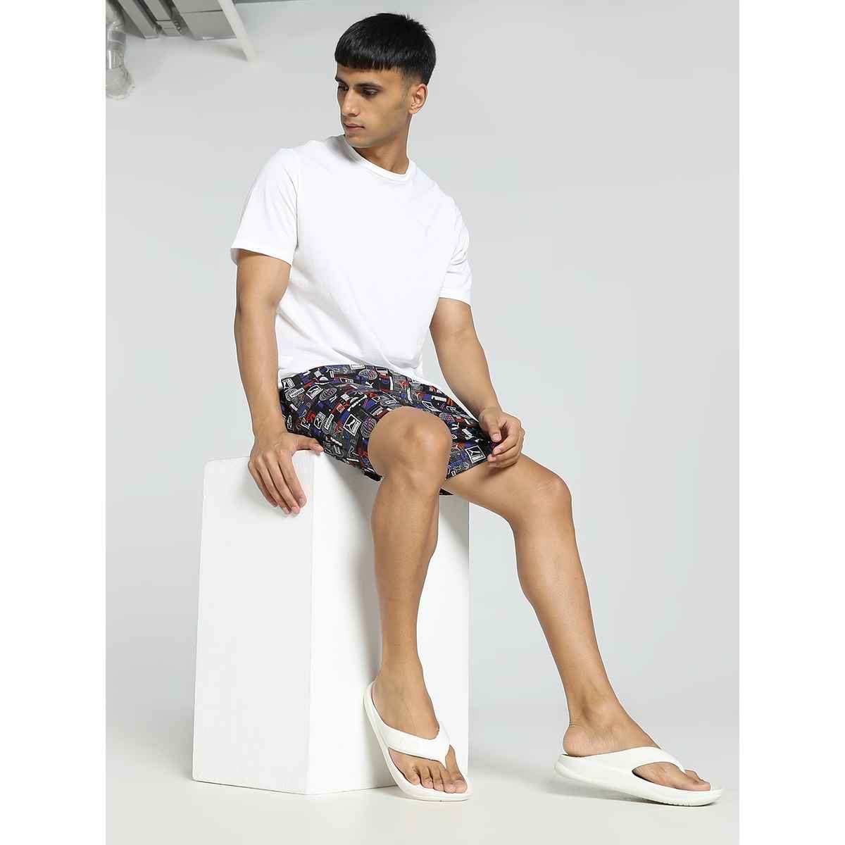 Puma Men s Printed Woven Boxers with Side Pocket | Flat Light Gray | XL