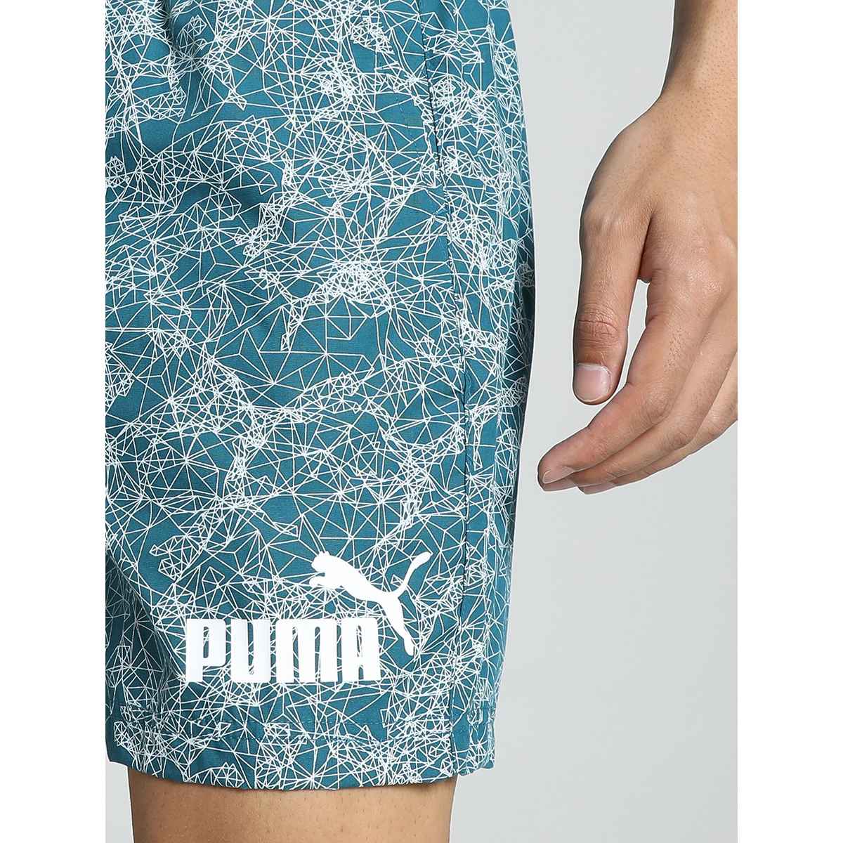 Puma Men's Printed Woven Boxers | Blue Coral | M