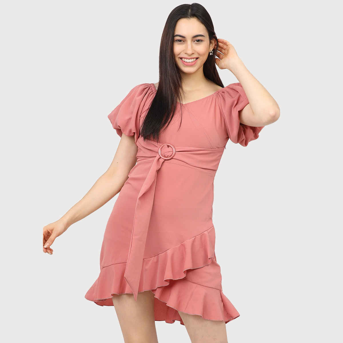Tokyo Talkies Women's Below Knee Length Dress | Pink - XL