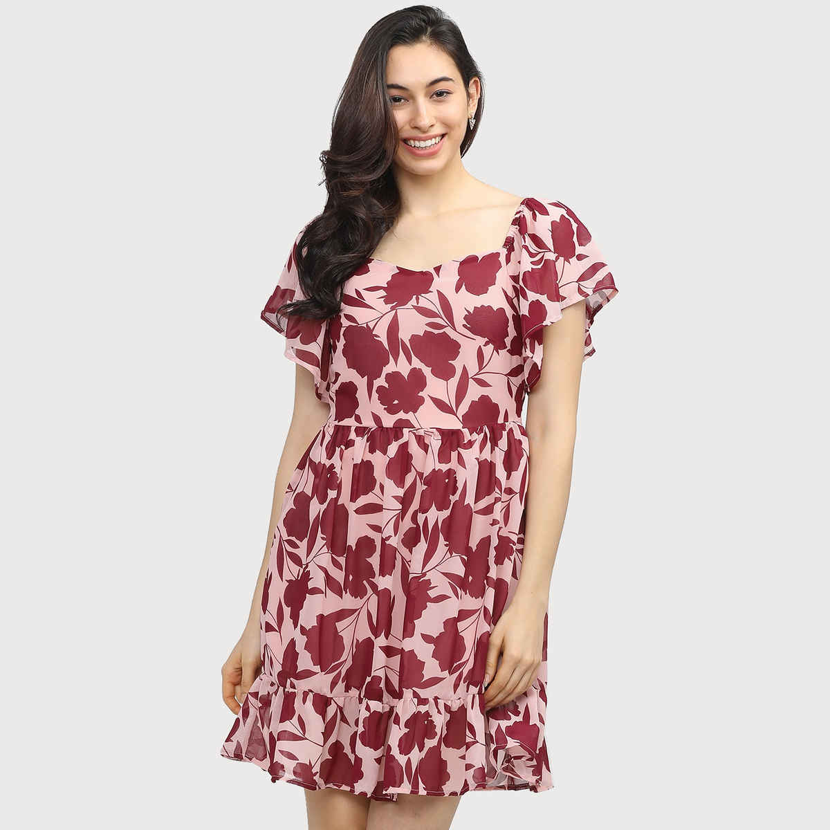 Tokyo Talkies Women's Floral A-Line Dress | Pink - L