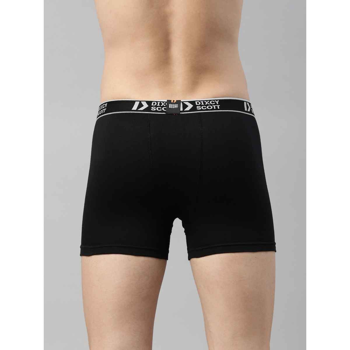 Dixcy Scott Men's 100% Combed Cotton Outer Elastic Waitband Long Trunk | Multicolour - XL