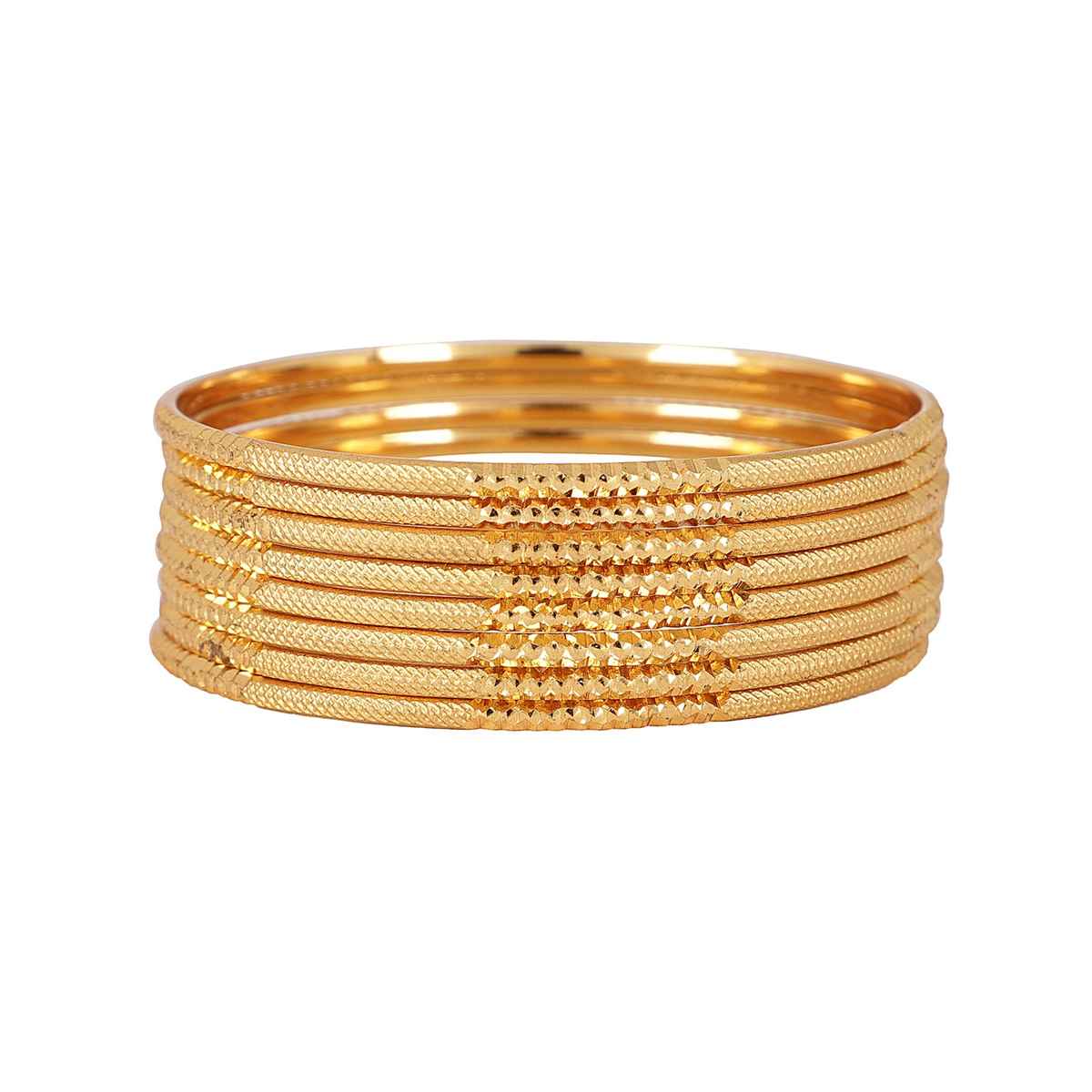 Shining Diva Fashion Set of 8 Traditional Design One Gram Gold Plated Bangle for Women | 11712b-2.6