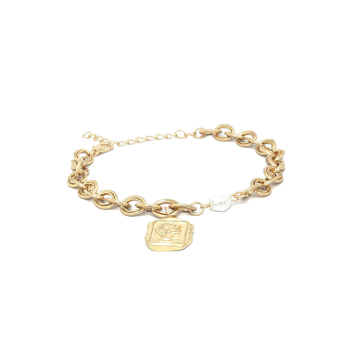 Prita By Priyassi Pearls Gold Plated Link Bracelet