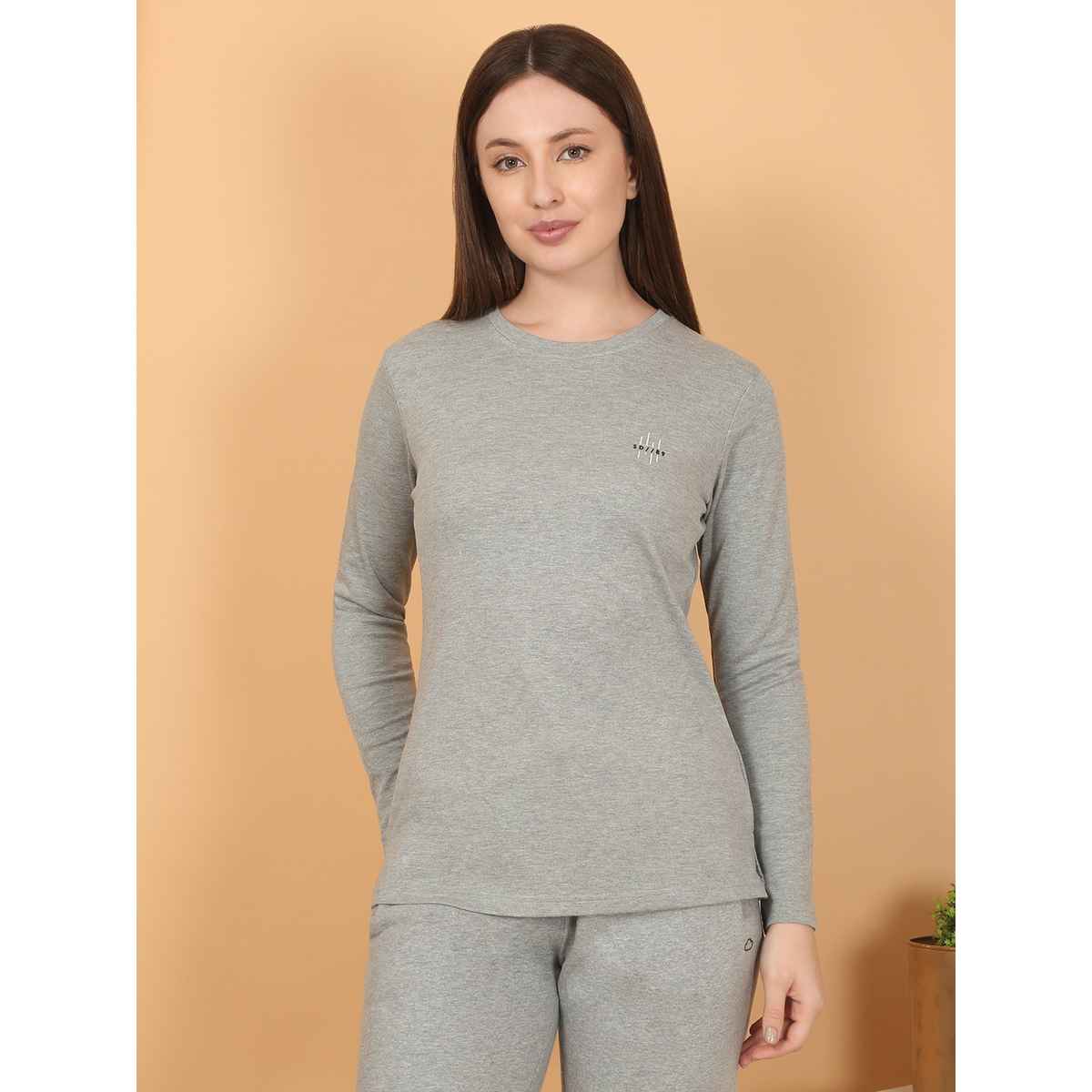 Sweet Dreams Women Solid T-shirt | Grey Mel - XL