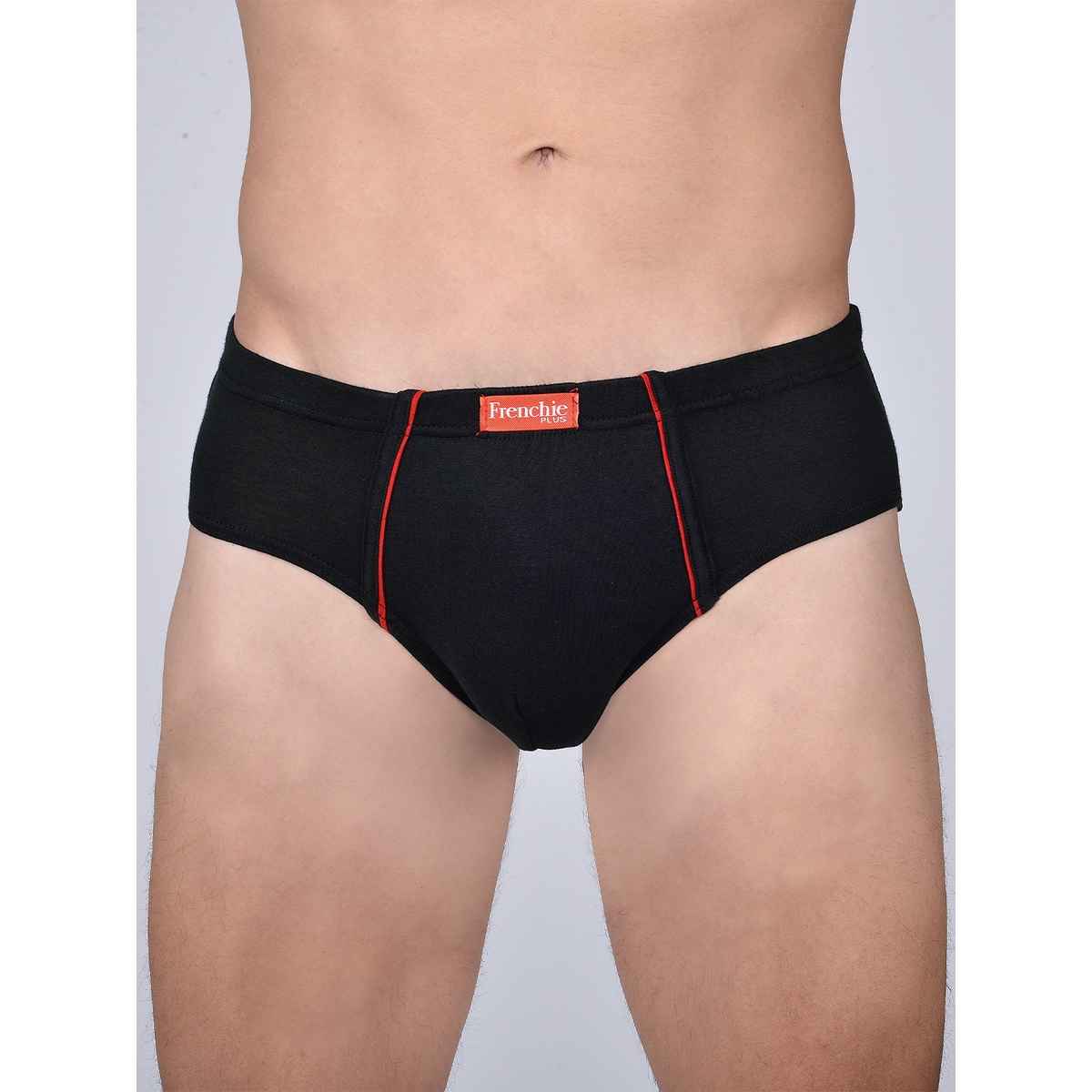 Frenchie Plus Mens Brief | Pack of 2 | Grey Melange | Black | 95 cm