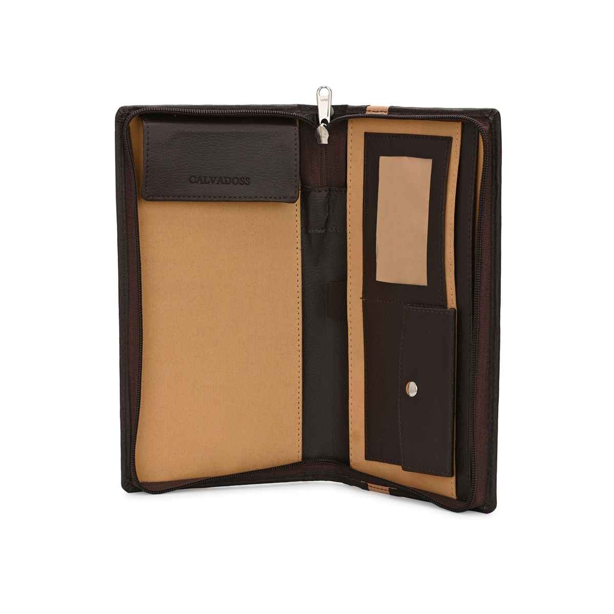 Calvadoss Cheque Book Holder | CHQ810 | Brown And Tan