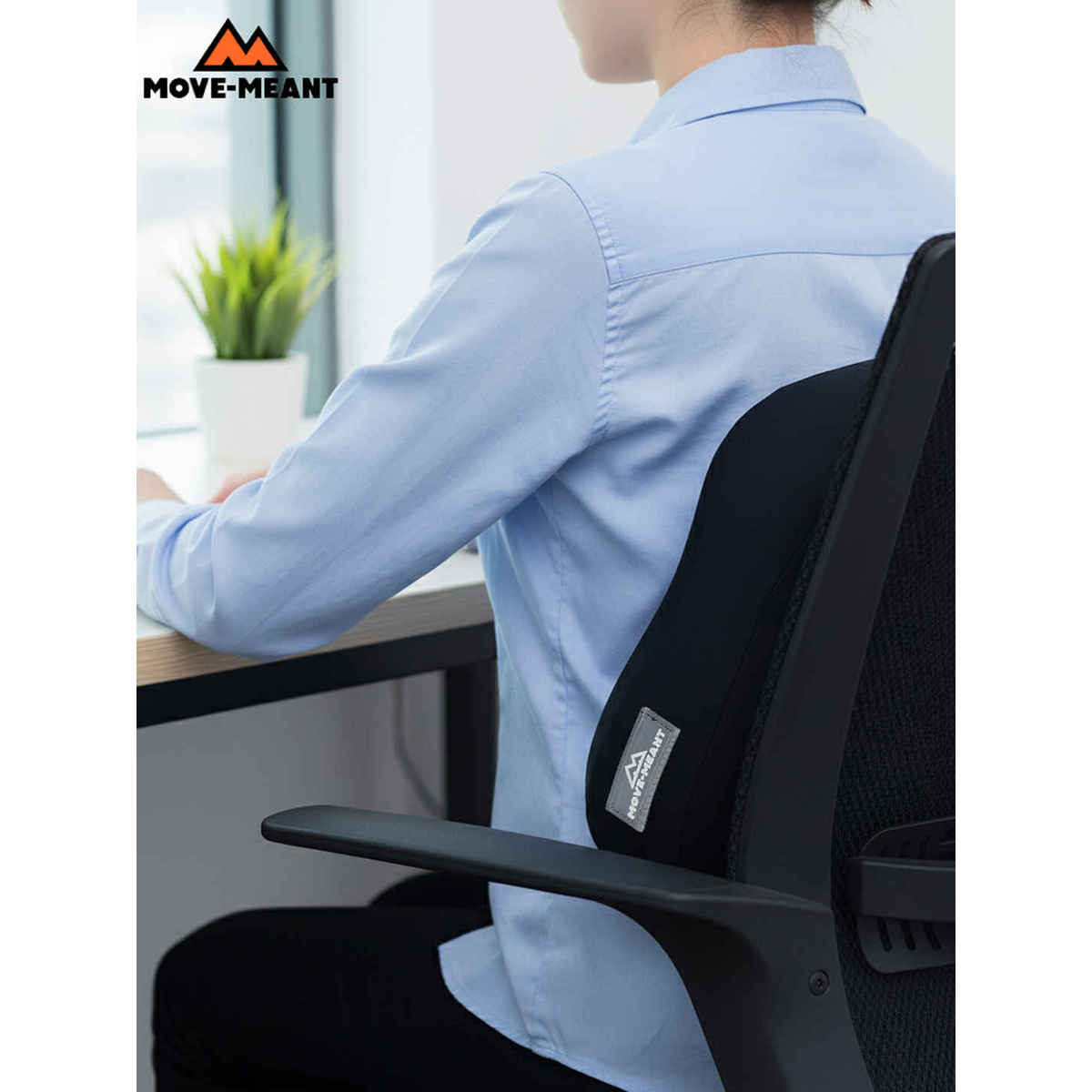 Move-Meant DreamRest Memory Foam Neck Pillow for Travel, Soft Support, Grey
