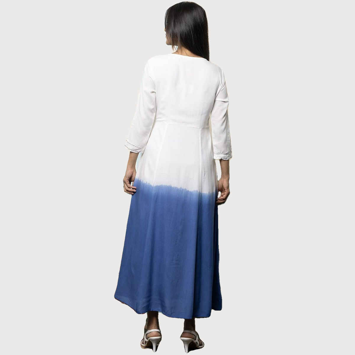 Ishin Women's Kurta Rayon Staple | Cream - S