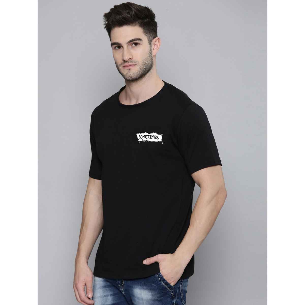 Smartees Men's Printed T-shirt | Style No 22 | Black - M