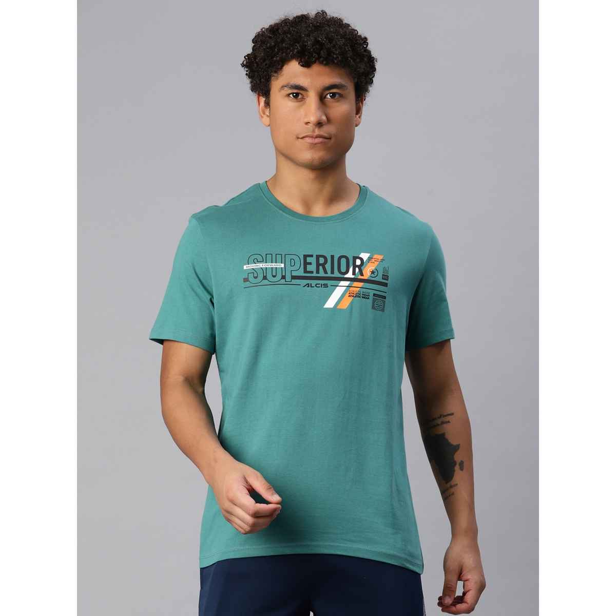Alcis Men's Round Neck T-shirt | Green - S