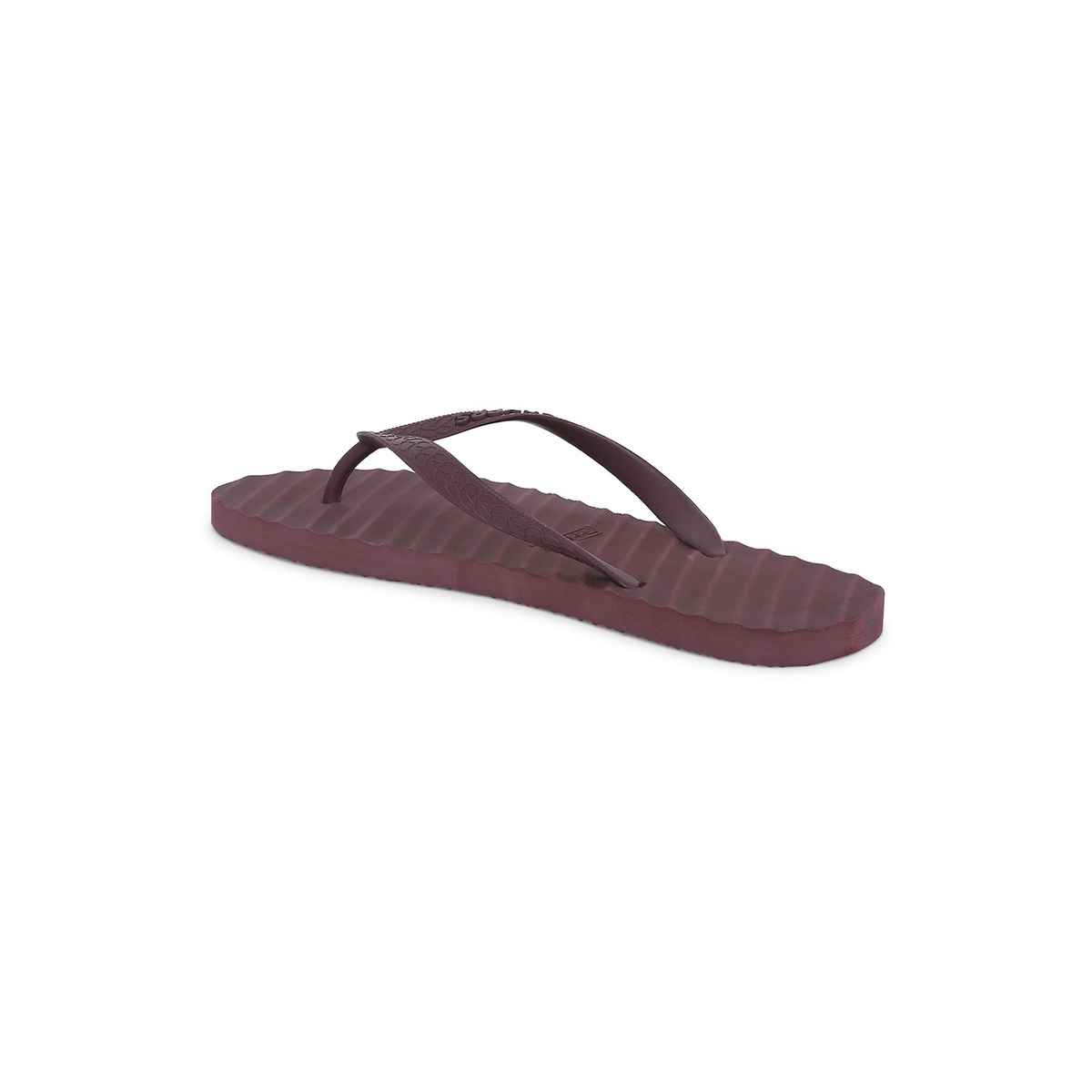 Chupps Women's Banana Leaf Monocrome Red Flipflop - UK 4