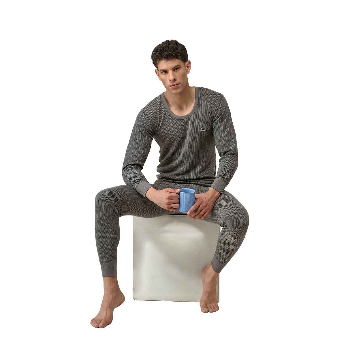 Lux Inferno Thermal Top and Bottom Set for Men | Charcoal | 100 | XXL