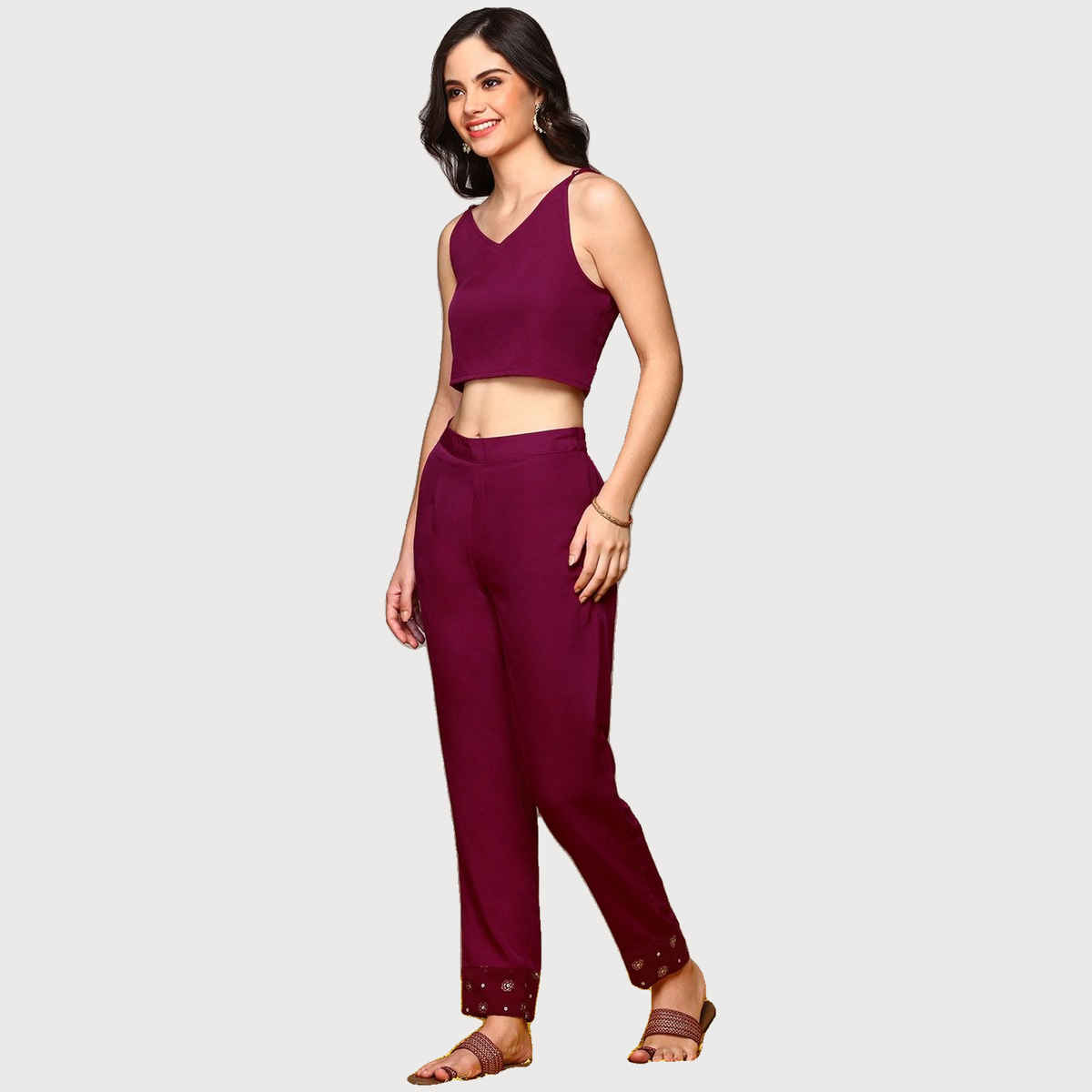 Ishin Women's Pink Co-rd Sets - L | INWKTS24314