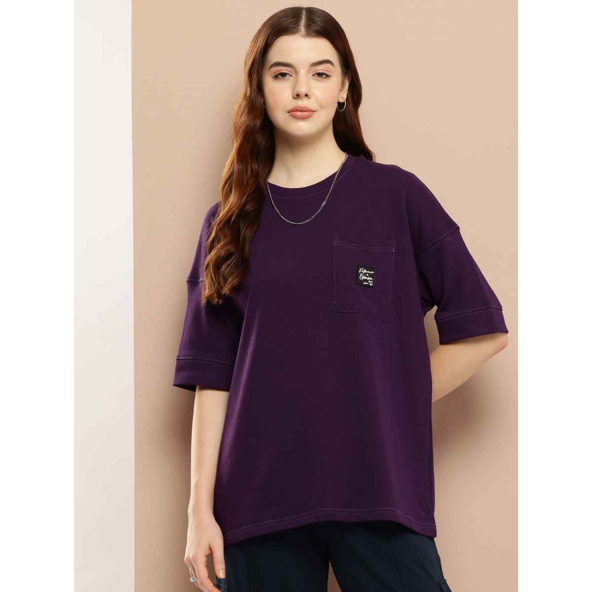 Difference of Opinion Women Drop Shoulder Oversized T-shirt - Lavender | Oversized | XL
