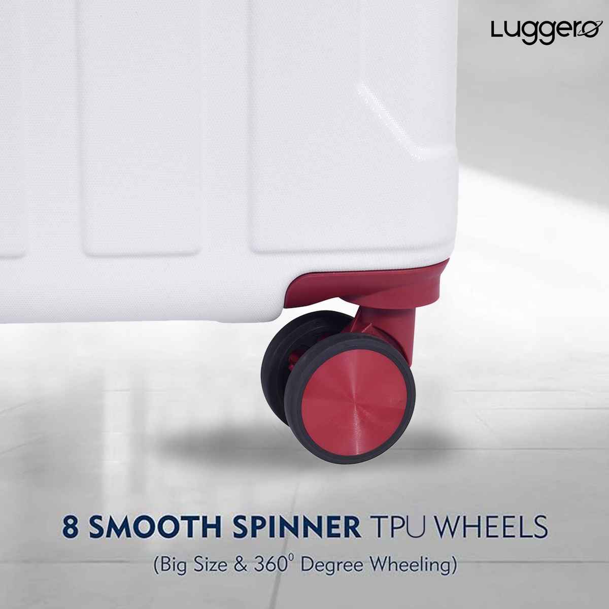 Luggero Candy Trolley Bag | Off White - S