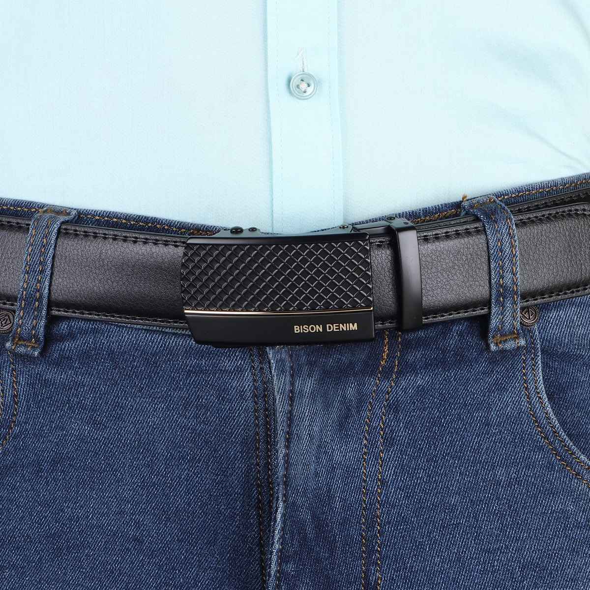 Zoro United Men's Solid Vegan Leather Belt | Black - One Size