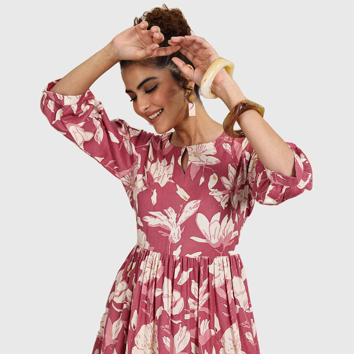 Libas Women's Printed Cotton Fit and Flare One Piece Dress - Buy at ...