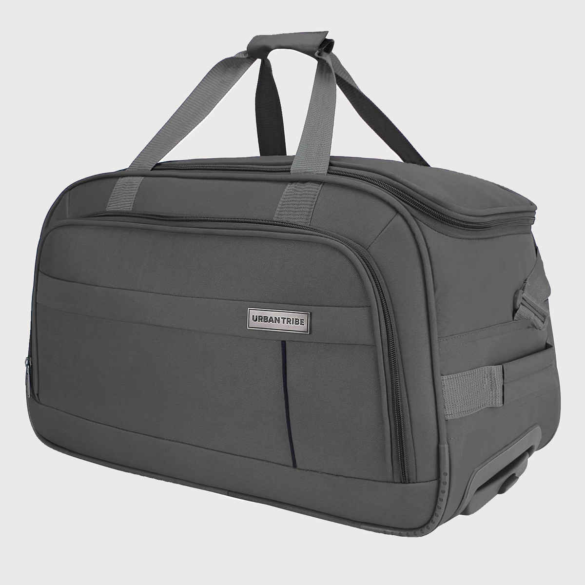 Urban Tribe Unisex Solid Polyester 60 L Telescopic Duffle Trolley Bag | Grey