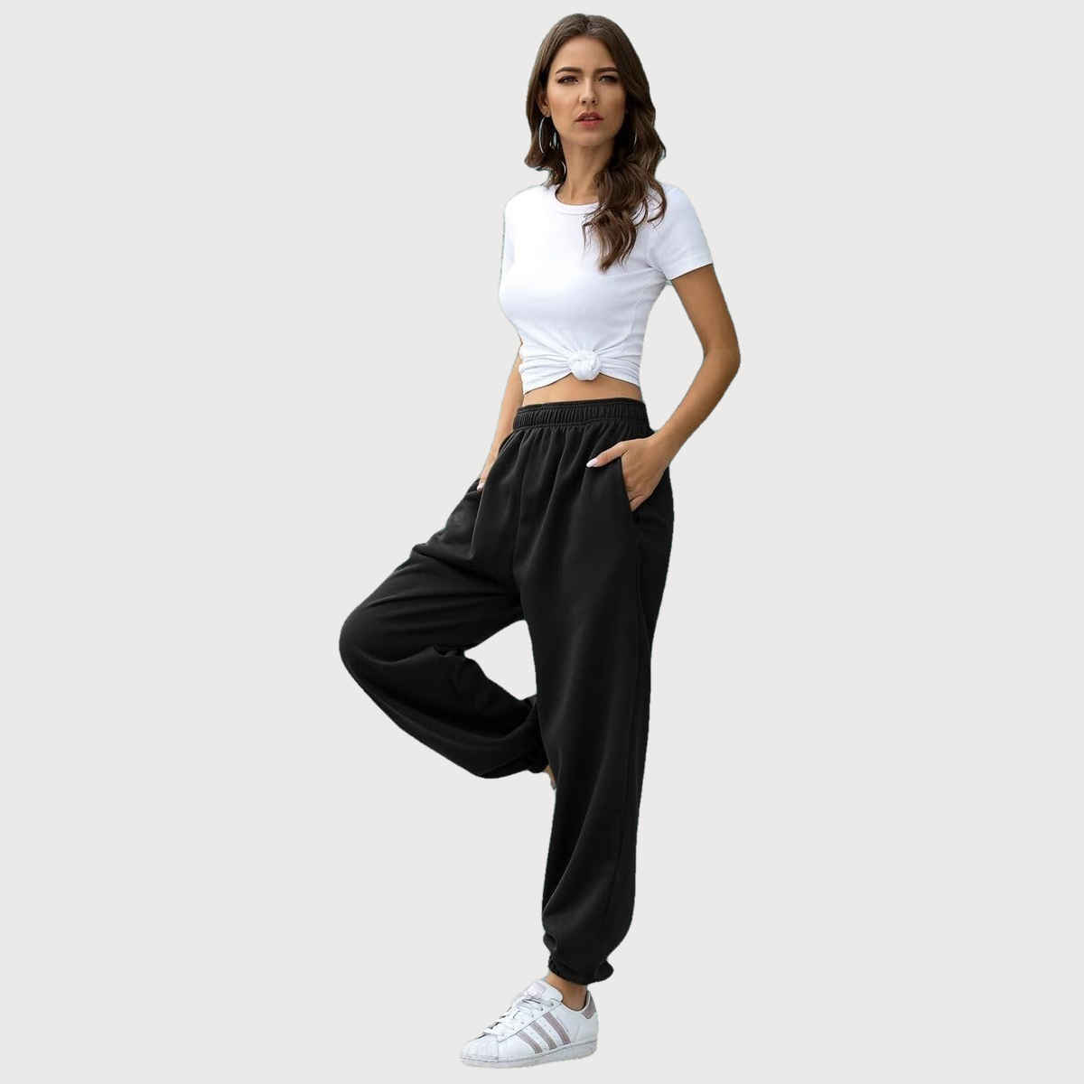 Q-rious Women's Cozyflex Joggers | Plaz-CARGO-2c | Black & Navy - 34