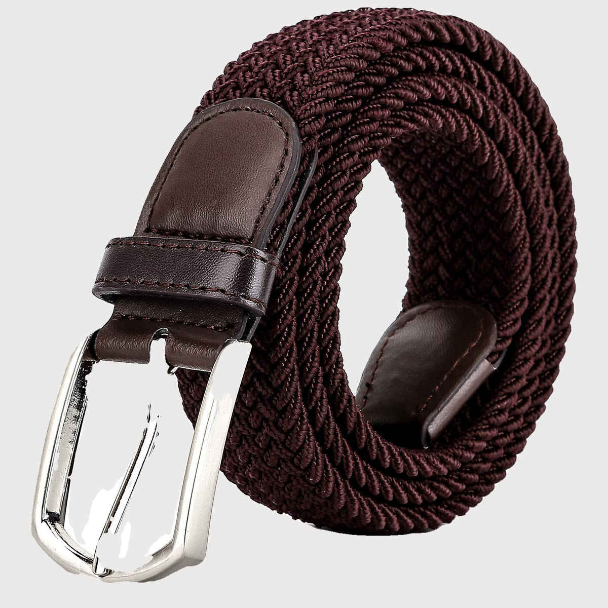 Zoro Unisex Solid Woven Fabric Belt | Brown - Free Size