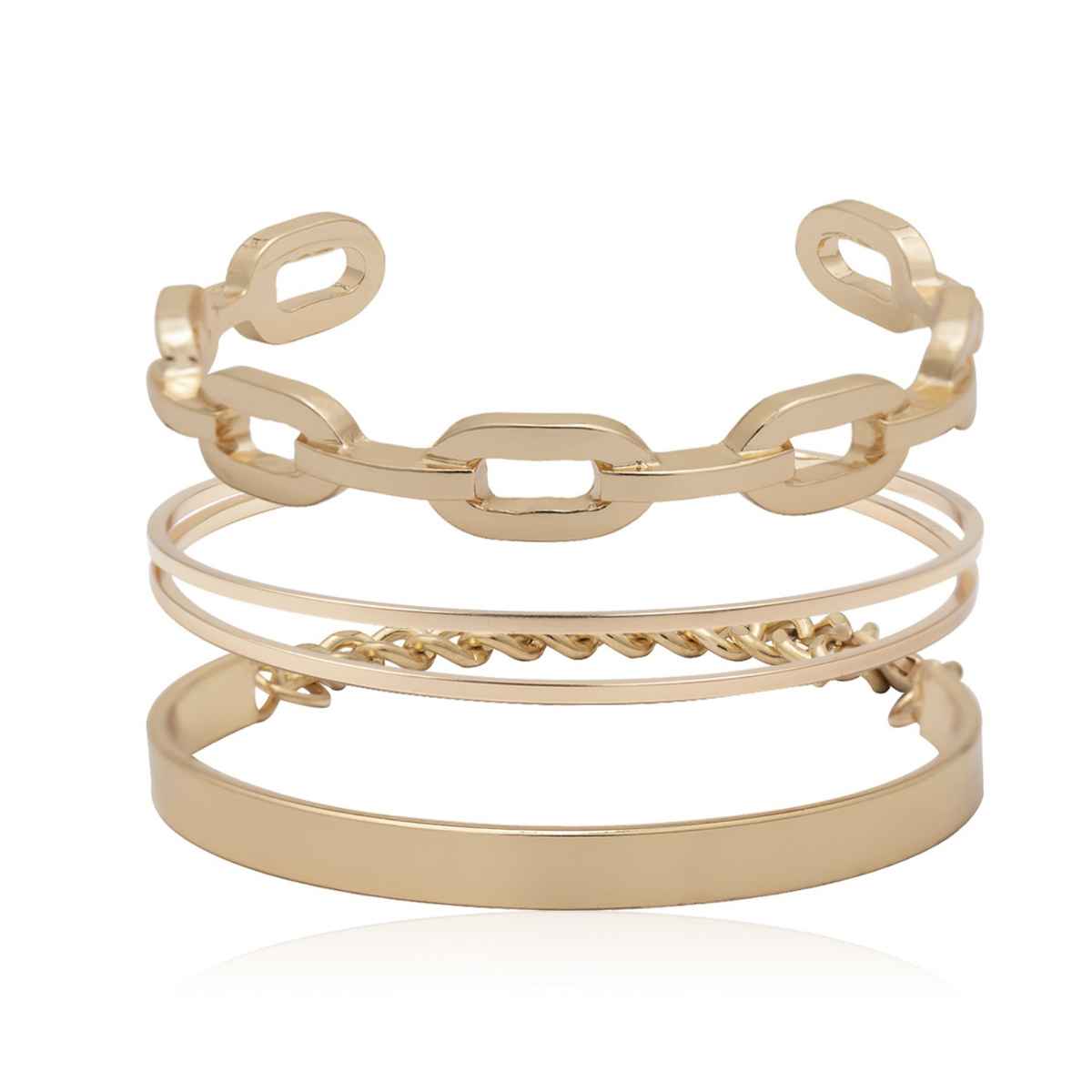 Joker & Witch Hard To Get Gold Chain Set Of 3 Bracelets