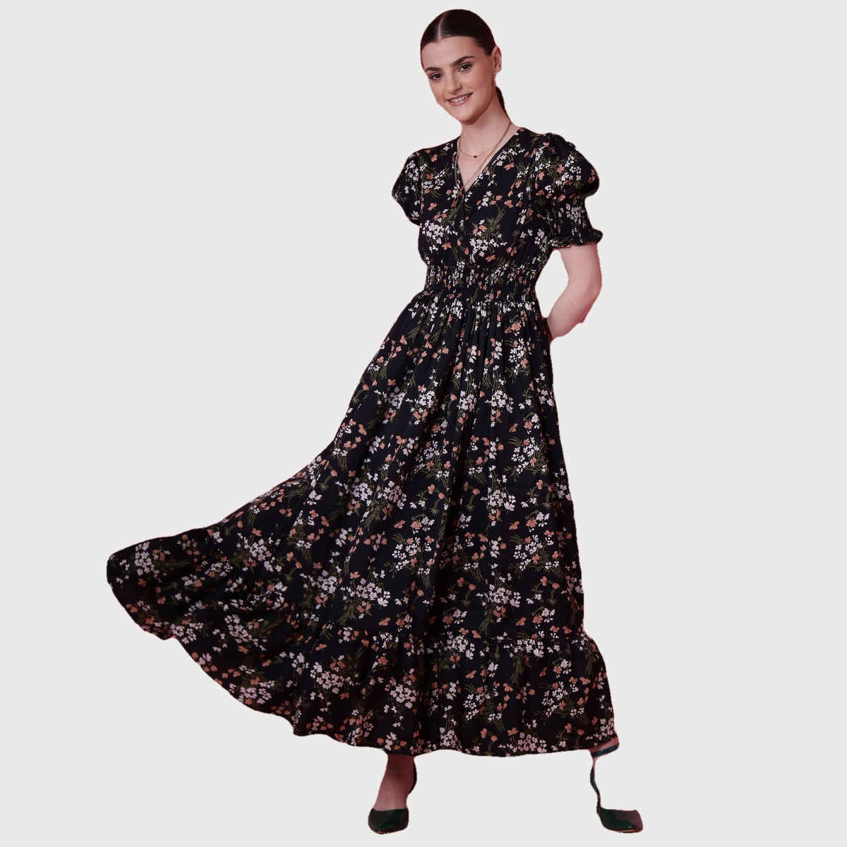 Wyshlist Women's Maxi Dress Fit And Flare | Black - M
