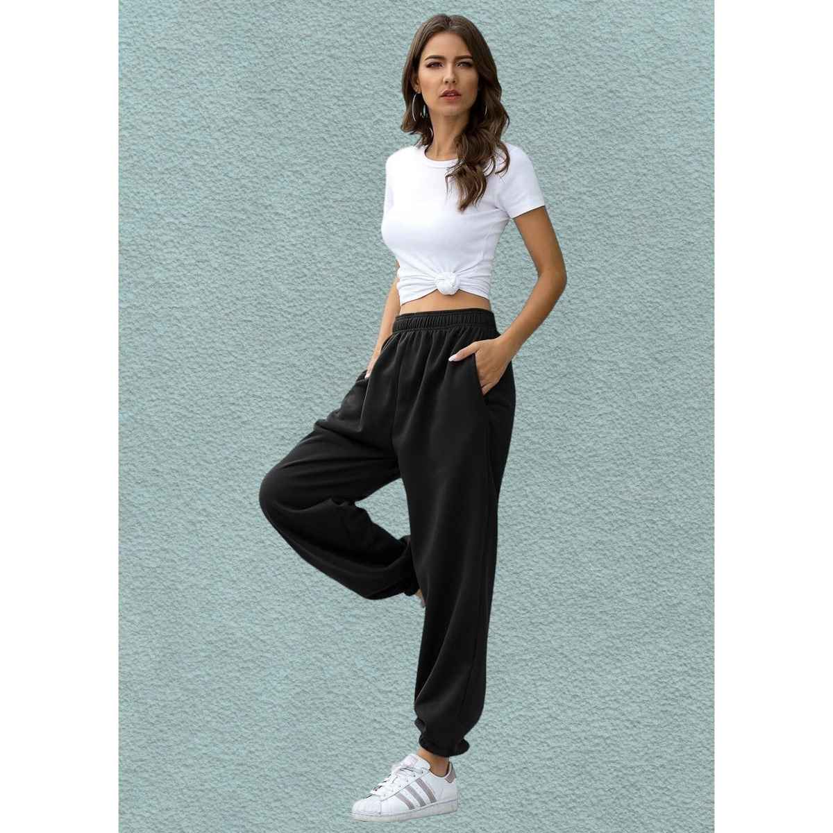 Q-rious Women's Cozyflex Joggers | Plaz-CARGO-2c | Black & Grey - 30