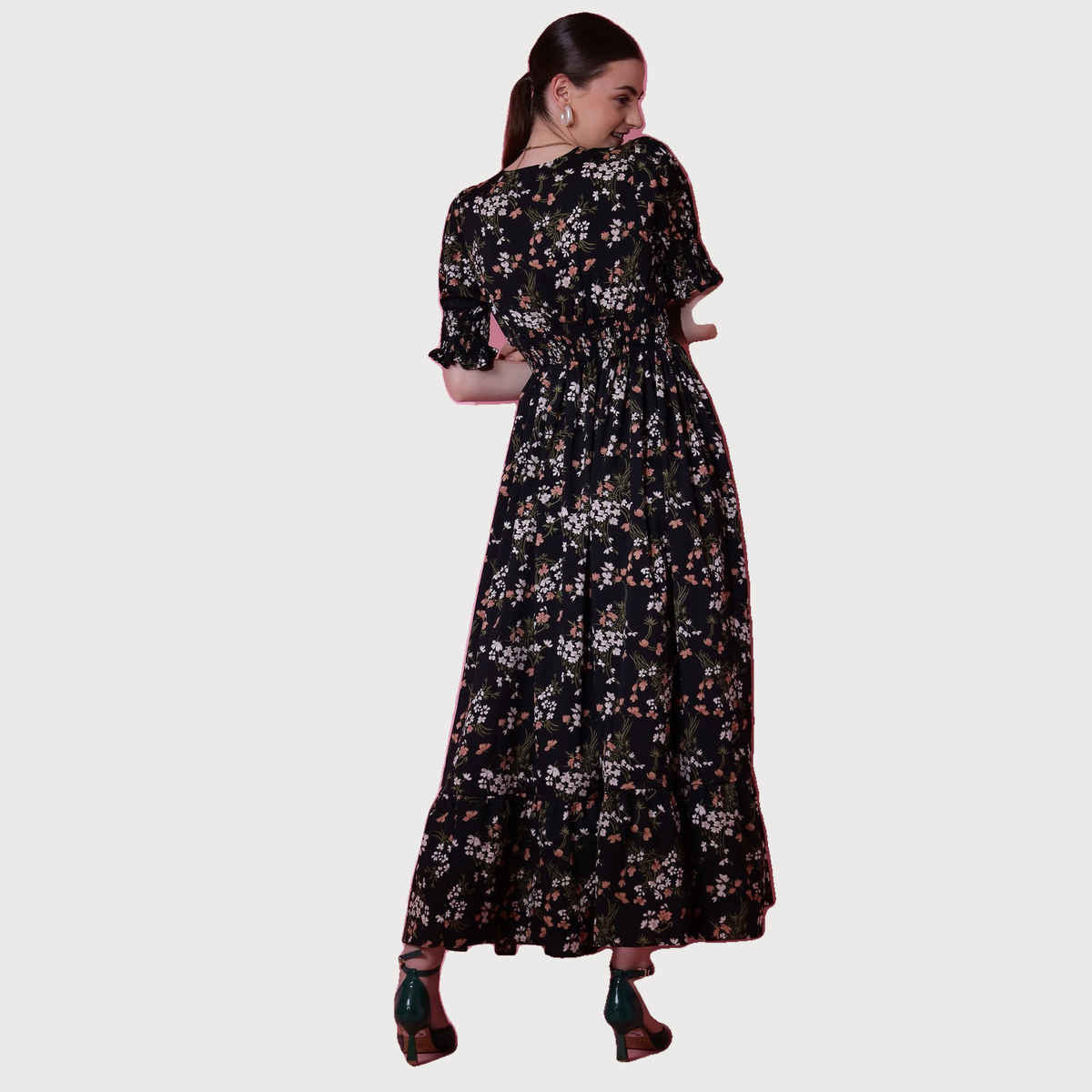Wyshlist Women's Maxi Dress Fit And Flare | Black - M