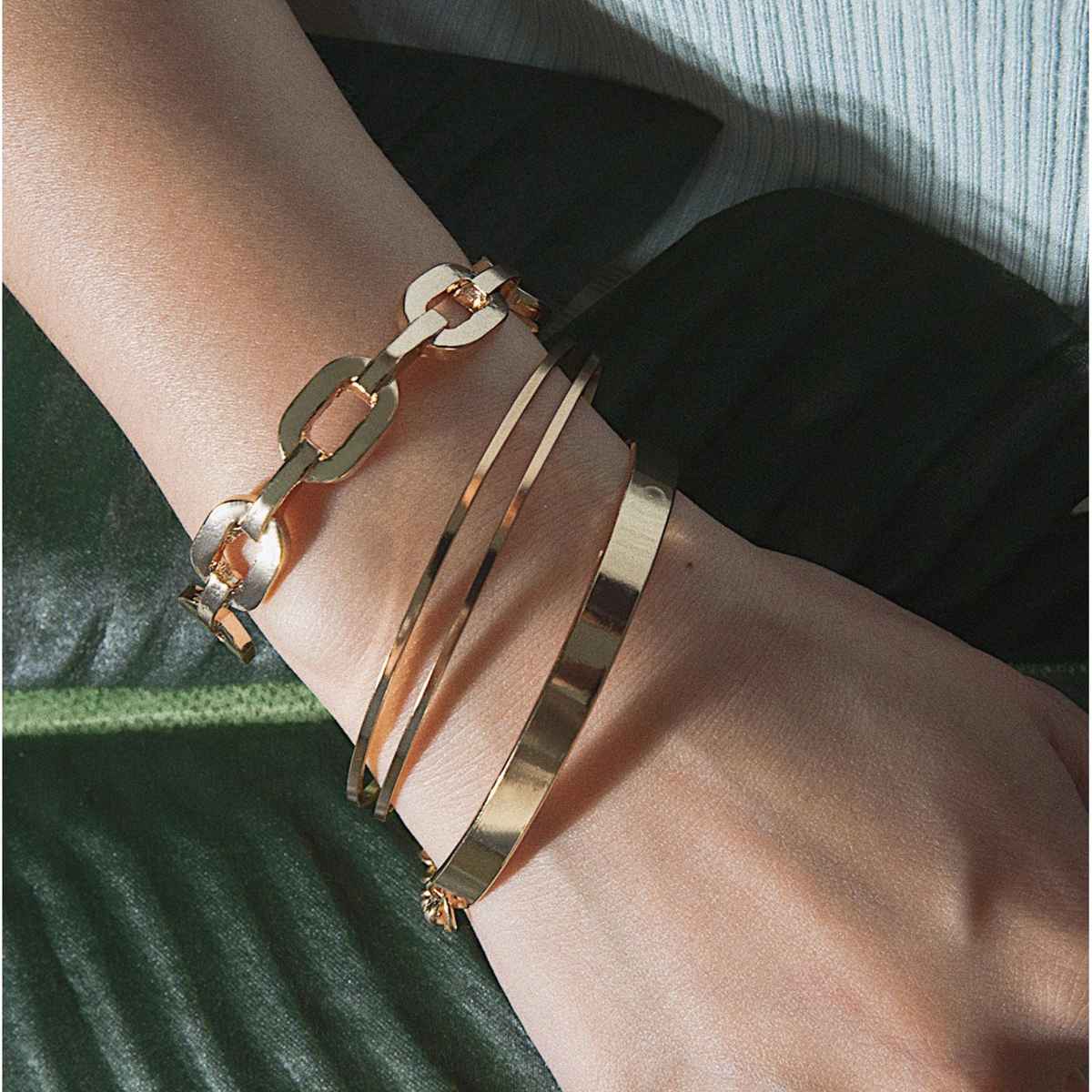 Joker & Witch Hard To Get Gold Chain Set Of 3 Bracelets