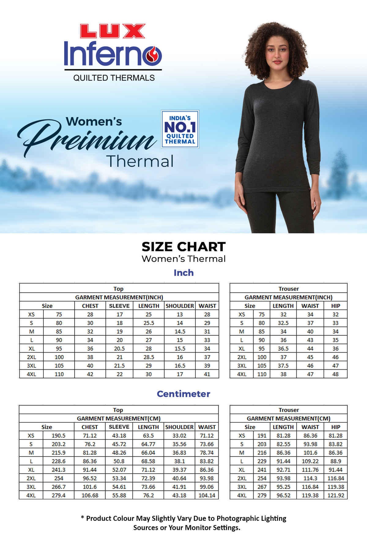 Lux Inferno Women's Premium Fleece Thermal Top | Black - 85