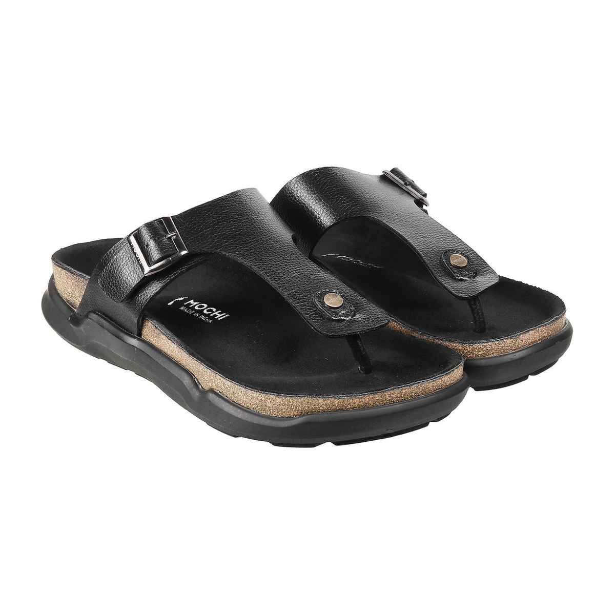 Mochi Men Black Color Slip On Ethnic | Size UK 7 | 16-753