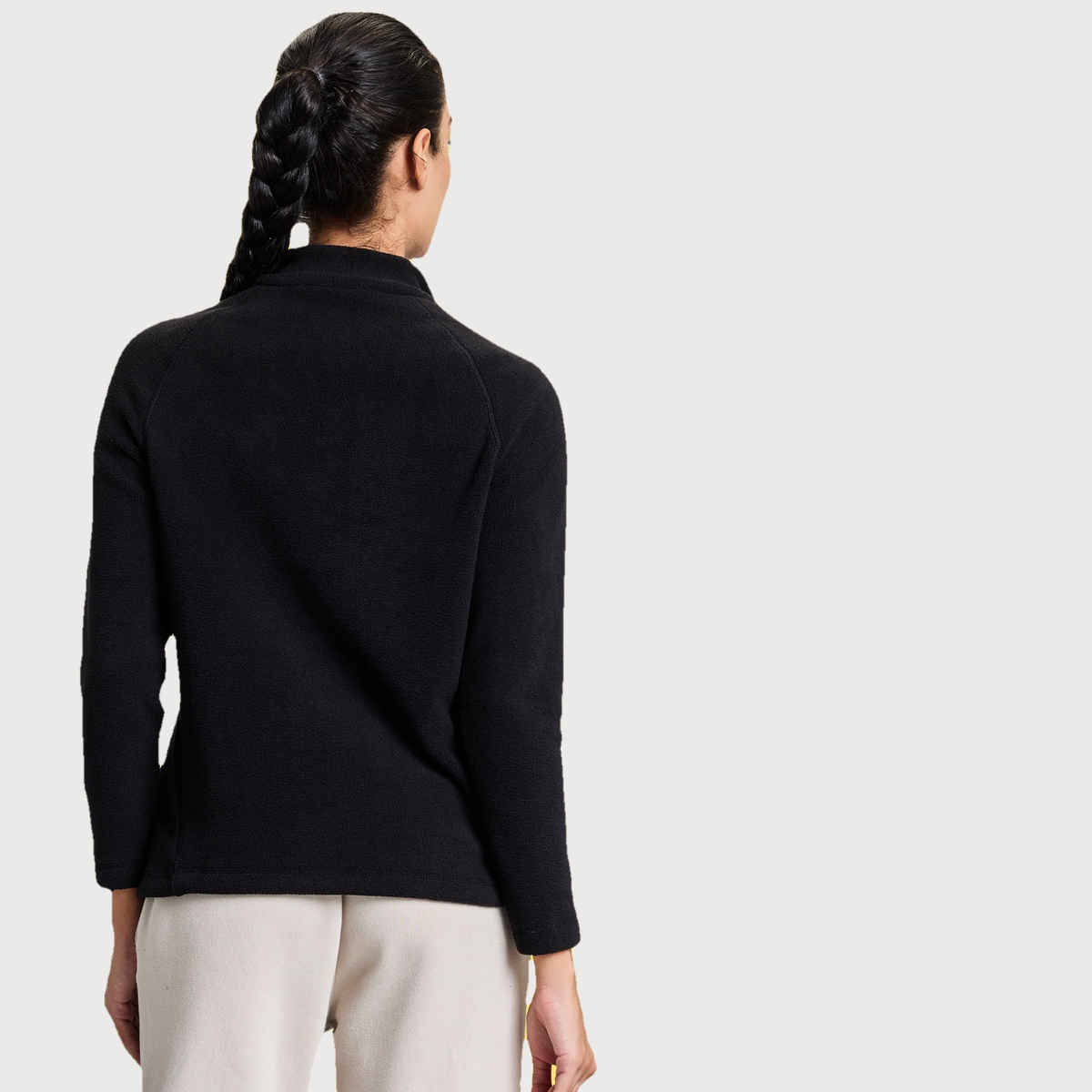 Boldfit Women's Sweatshirt Half Zipper Light Fleece Thermal Pullover | Aero Black - S