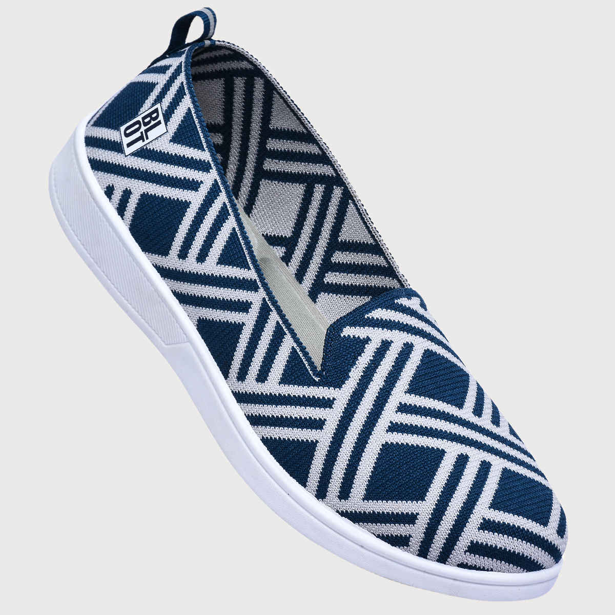 Paragon Comfy Zigzag Ballet Flats For Women Bolt Blue And White - 6